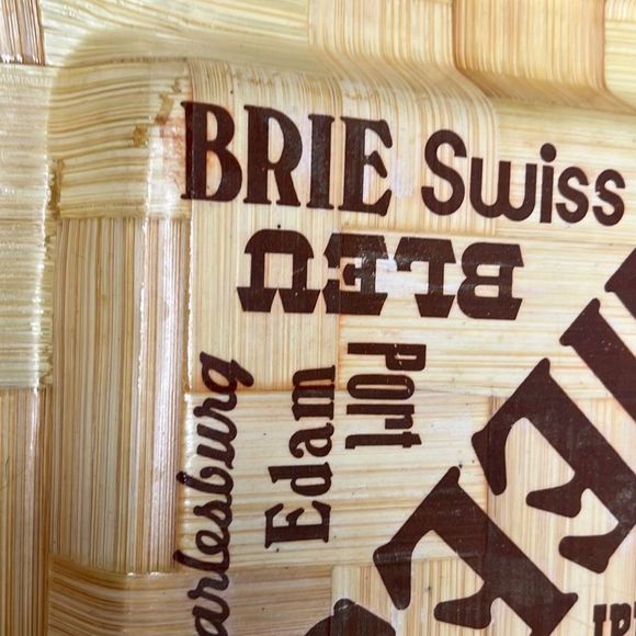 Vintage MCM Formosa Bamboo Wood Square Cheese Cracker Tray 13X13 Serving Platter - Picture 3 of 4